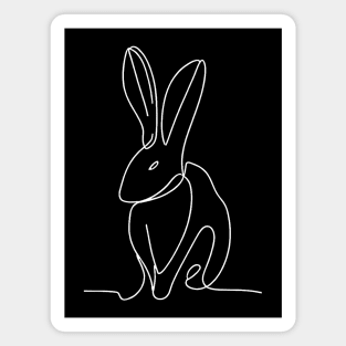 Bunny Rabbit Art | Minimalist line art illustration 4 Magnet